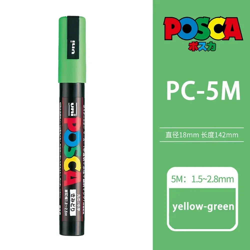 1pcs Japan UNI POSCA Markers PC-1M/3M/5M Acrylic Graffiti Pen Waterproof DIY Stackable Color Art Painting School Supplies