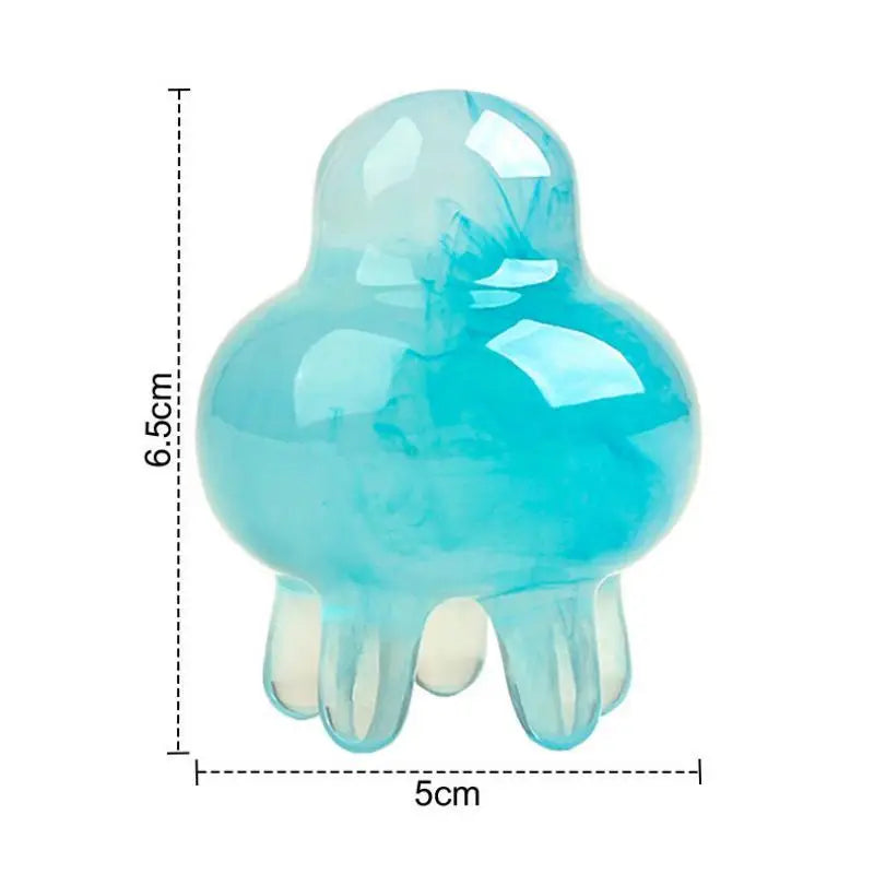 【Y】Resin Jellyfis Massage Comb Head Meridian Scraping Scalp Massage Brush Acupuncture SPA GuaSha Massage Comb Fatigue Relief