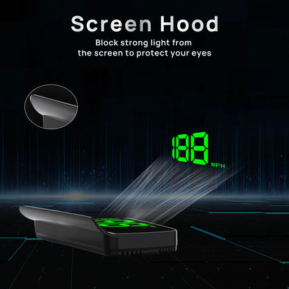 KWHUD HUD Head-up Display Car GPS Digital Speedometer Universal Speed Windshield Projector Plug&Play Auto Electronic Devices