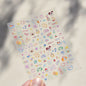 1/4pcs cute cartoon graffiti puppy party relief nail sticker dopamine  DIY  water cup  decorative nail accessory sticker