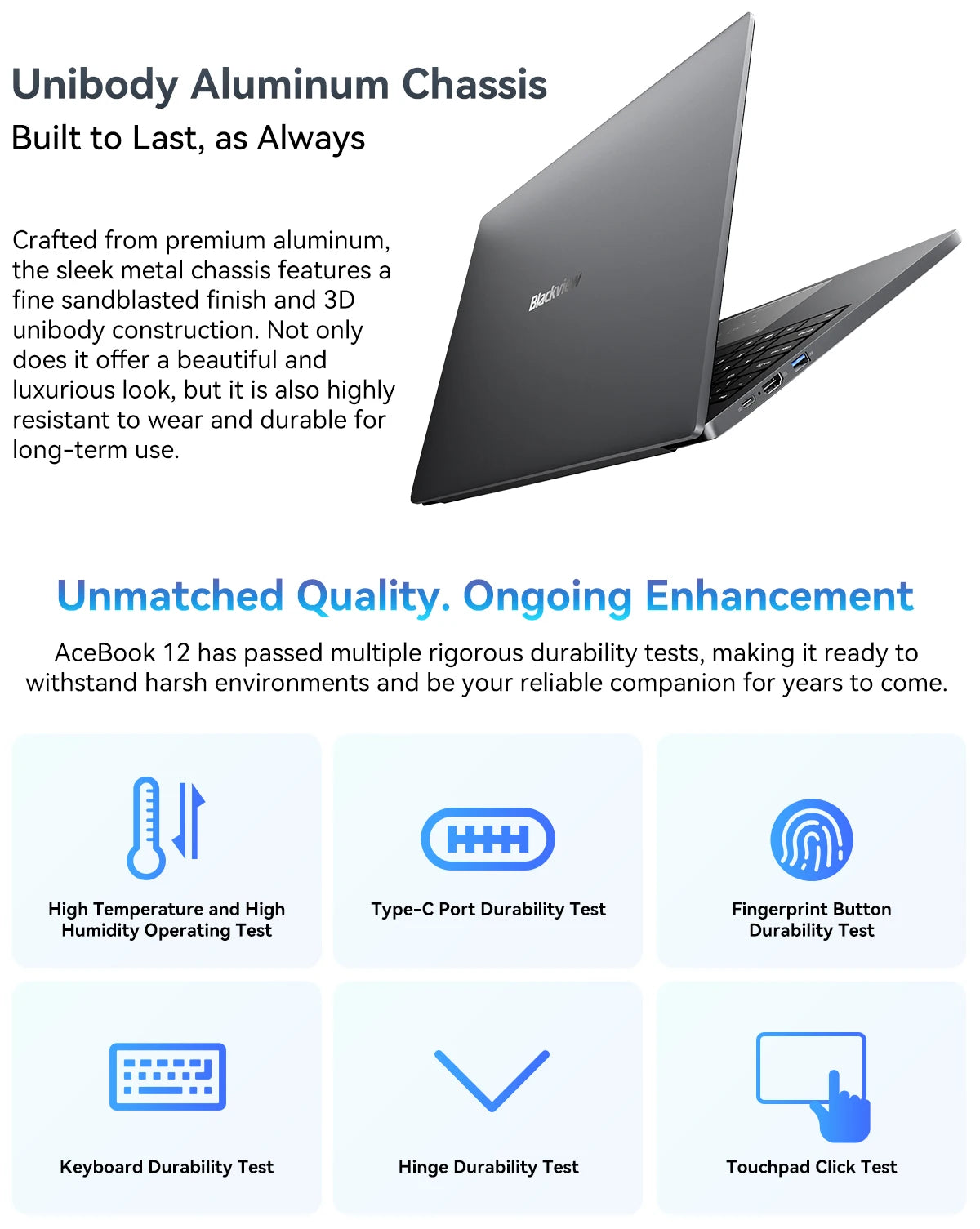Blackview Acebook 12 Win 11 Pro Laptop 16'' 1920*1200 Display, Intel I5-1030NG7 Notebook, 16GB 512GB, 5000mAh