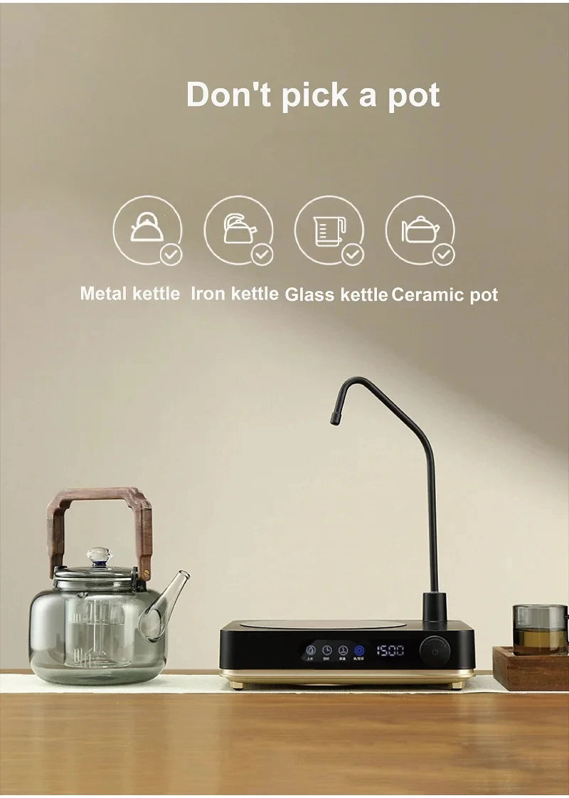 1500W Electric Ceramic Stove Timing Tea Maker Automatic Water Supply Induction Cook Water Pumping Kung Fu Tea Stove Water Boiler
