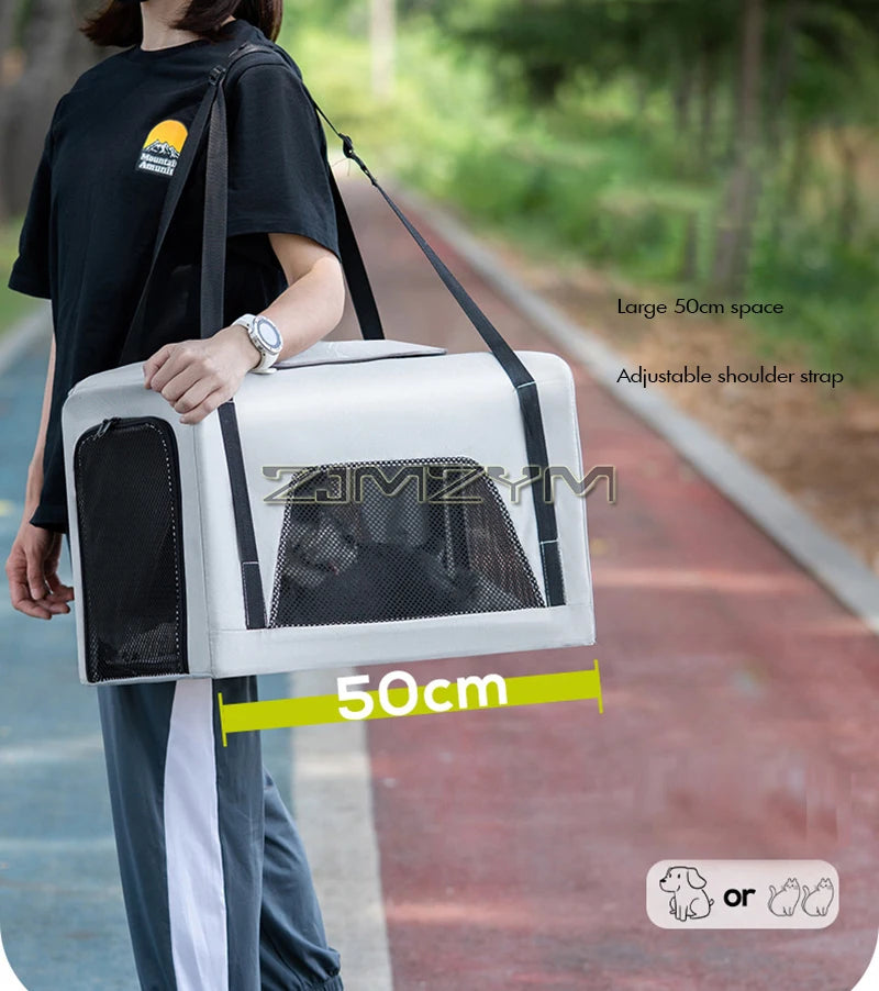 Folding Dog Stroller, Pet Folding Stroller, 4 Wheels Dog/Cat Puppy Stroller Pet Travel Carriage Case