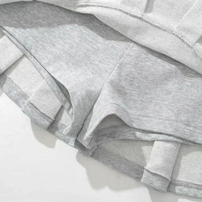 2025 Sexy High Waist Pleated Mini Skirts Women Streetwear A Line Super Short Skirts Woman Korean Fashion Gray Skirt with Shorts