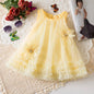 Baby Girl Princess Dress Summer New Solid Color Floral Chiffon Children'S Clothing For Birthday Parties (9 Months -3 Years Old)