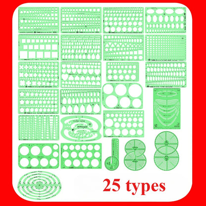 Jewelry Design Template Diamond Gemstone Drafting Ruler Kit Formwork Rulers Professional Designer Tools Supplies T-777-1 T-777-2