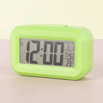Led Digital Alarm Clock with Light Sensor, Luminous Display, Snooze, Mute, Calendar, Backlight, Always-On Desktop Table Clock