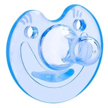 Newborn baby lulls to sleep with a breast milk like pacifier, with a soft silicone pacifier and round head to prevent eating