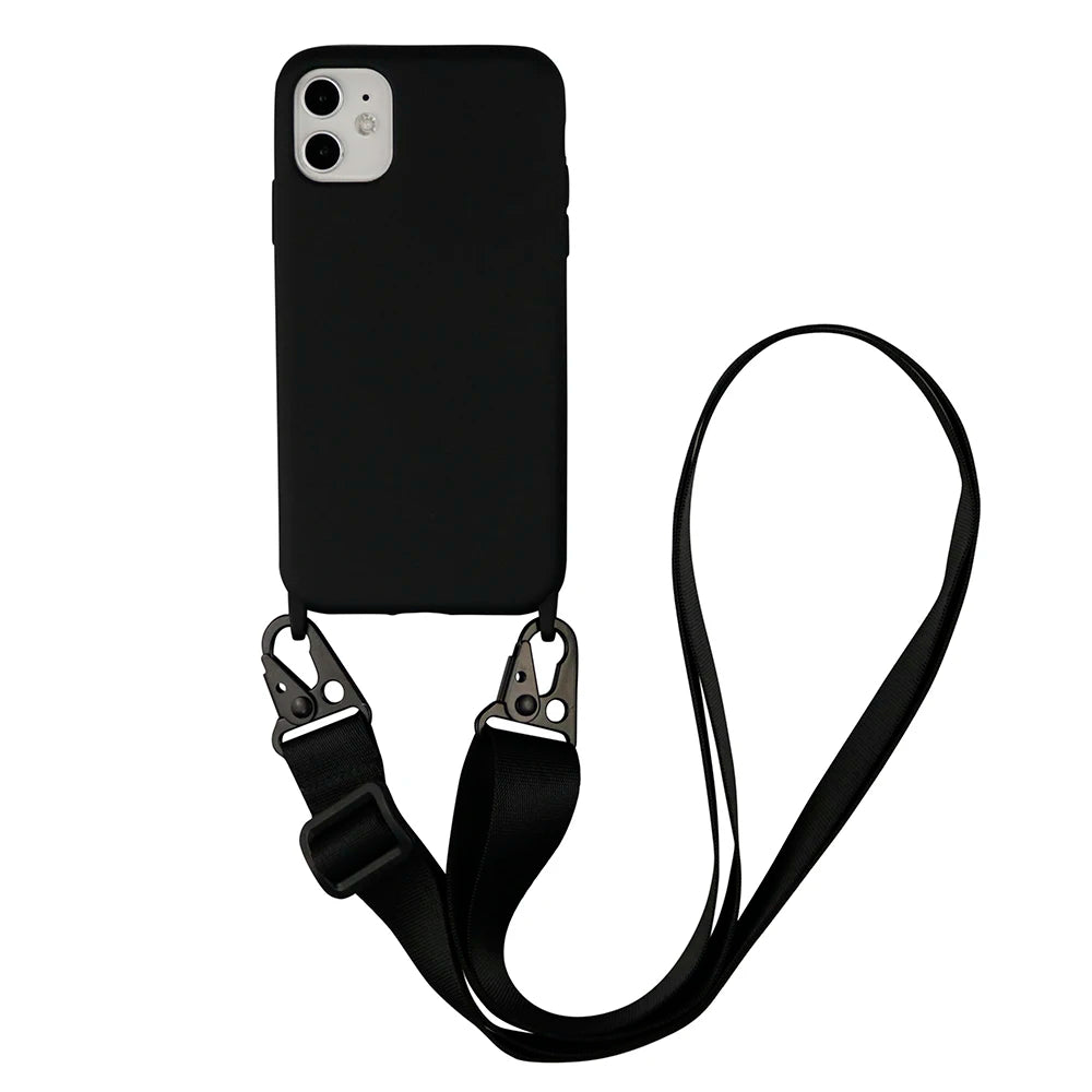 2024 Silicone Lanyard Phone Case For iPhone 12 13 Mini 14 15 16 Pro Max X XR XS Cover With Neck Strap Crossbody Necklace Cord