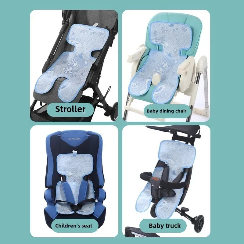 Car Seat Cooling Baby Stroller Mat Ice Fabric Washable Baby Safety Seat Mat Universal Baby Stroller Sleeping Cushion Seat Pads