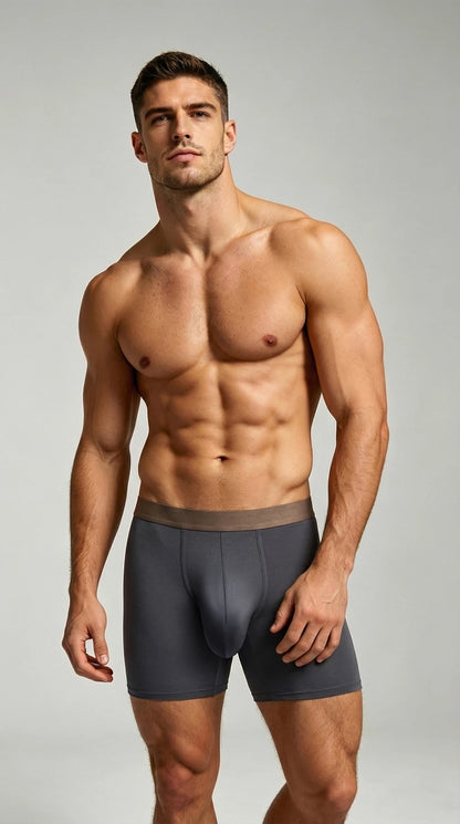 Large bag flat corner pants, long men's underwear sports shorts