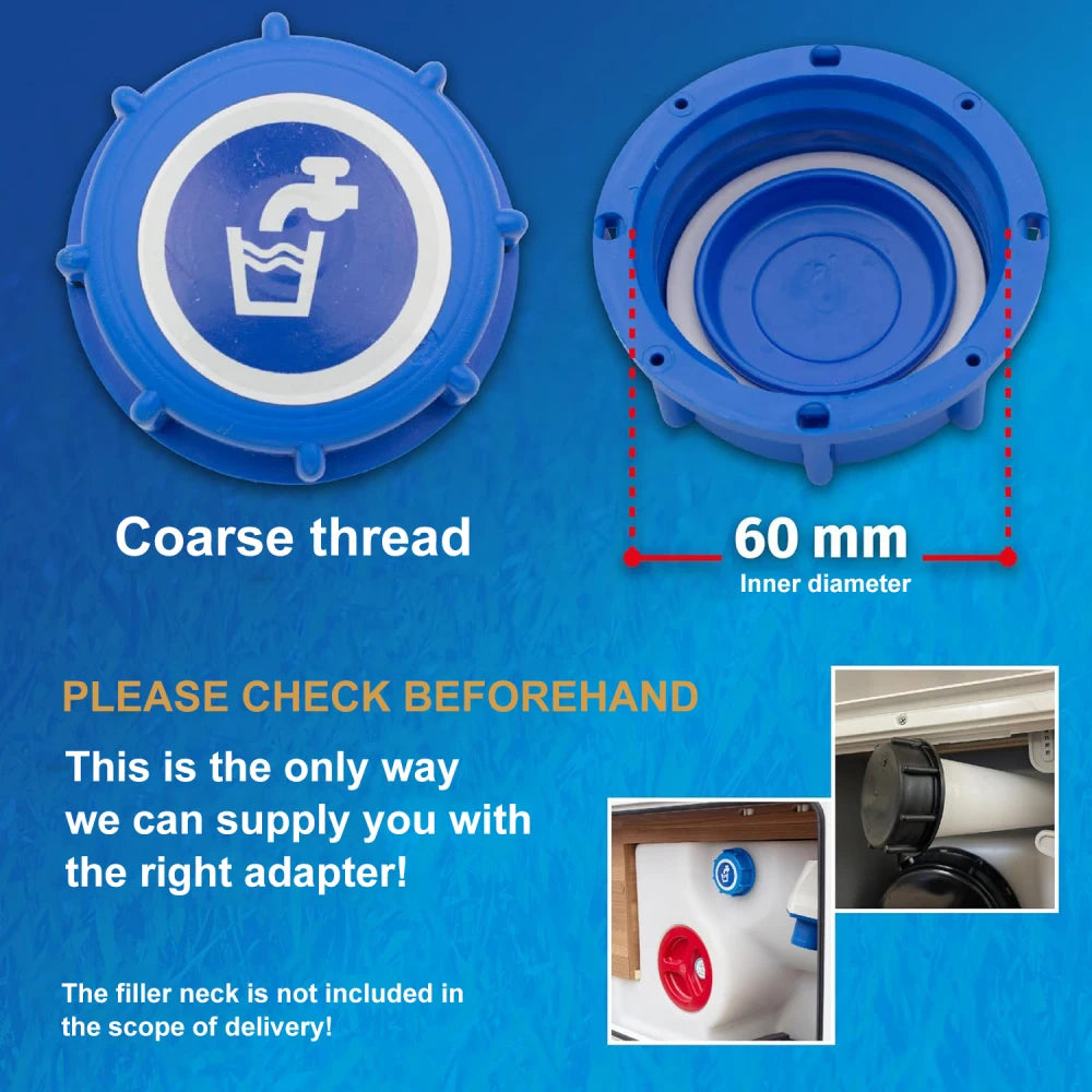 Water Tank Filling Adapter For Motorhome Caravan With Quick Coupling Base Control Set For Fuel Cap IG60 Coarse Thread Tools
