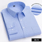 Men's Long Sleeve Shirt High-quality Fashion Casual Print Plaid Stripe Single Pocket Fit Business Formal Office Four Season Top