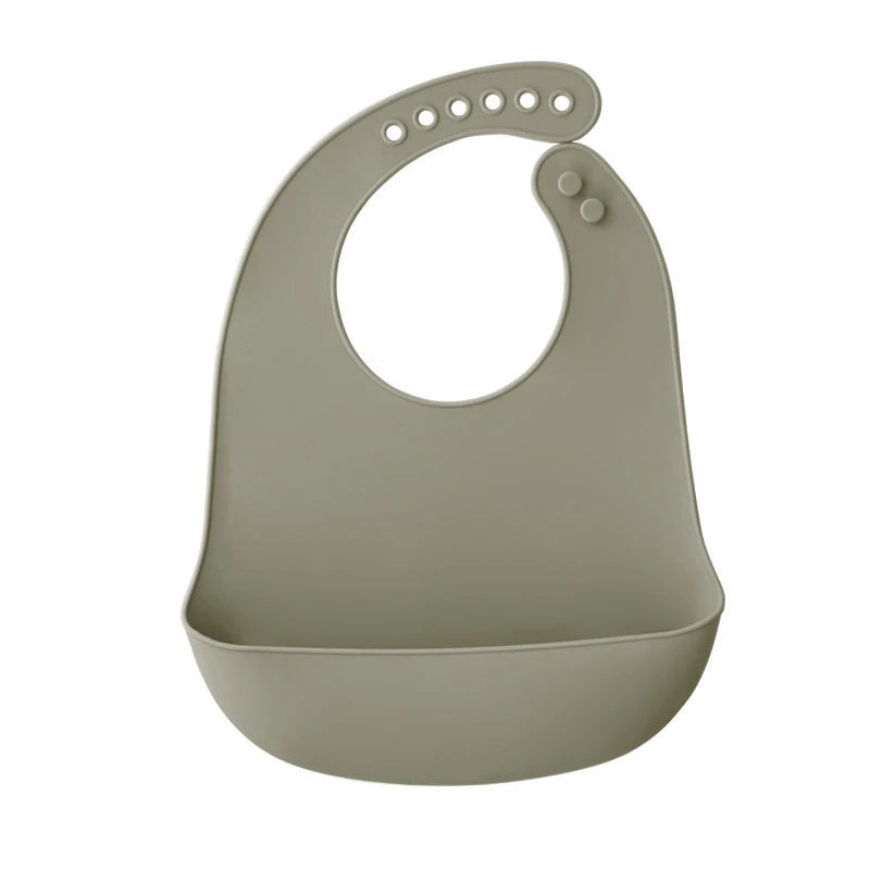 1PC Portable Baby Silicone Bib Ultra-thin Silicone Drool Bag Waterproof And Easy To Clean A Bib For Feeding Children And Infants
