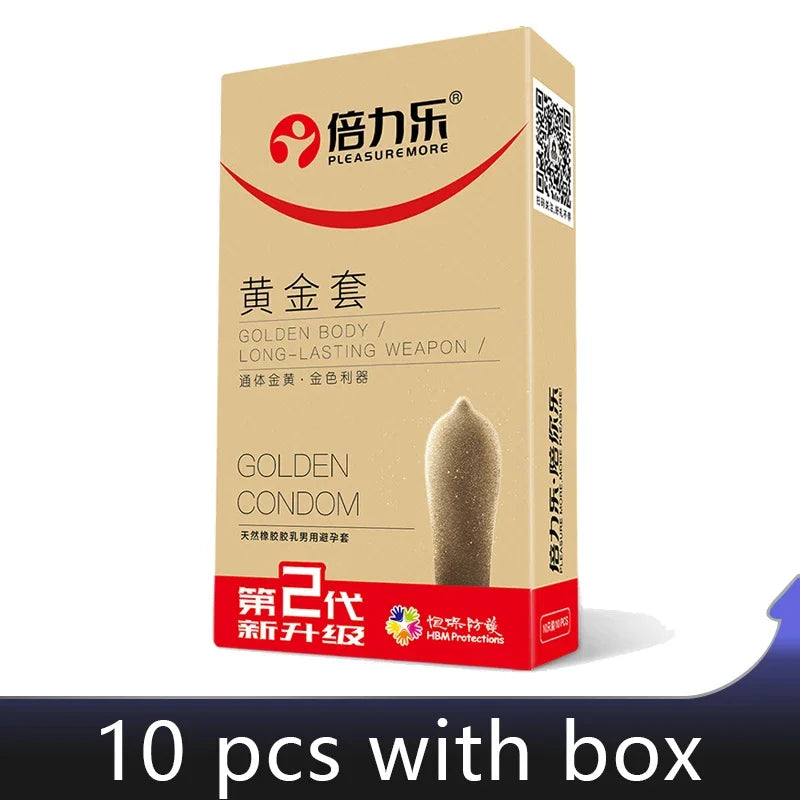 Golden Color Delayed Ejaculation Condoms For Men Reduce Sensitivity Long Lasting Latex Condom Penis Sleeve Dick Cook Sex Shops