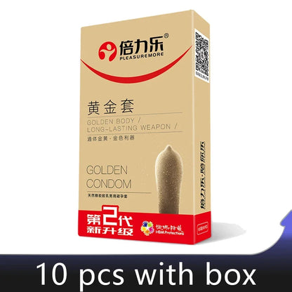 Golden Color Delayed Ejaculation Condoms For Men Reduce Sensitivity Long Lasting Latex Condom Penis Sleeve Dick Cook Sex Shops