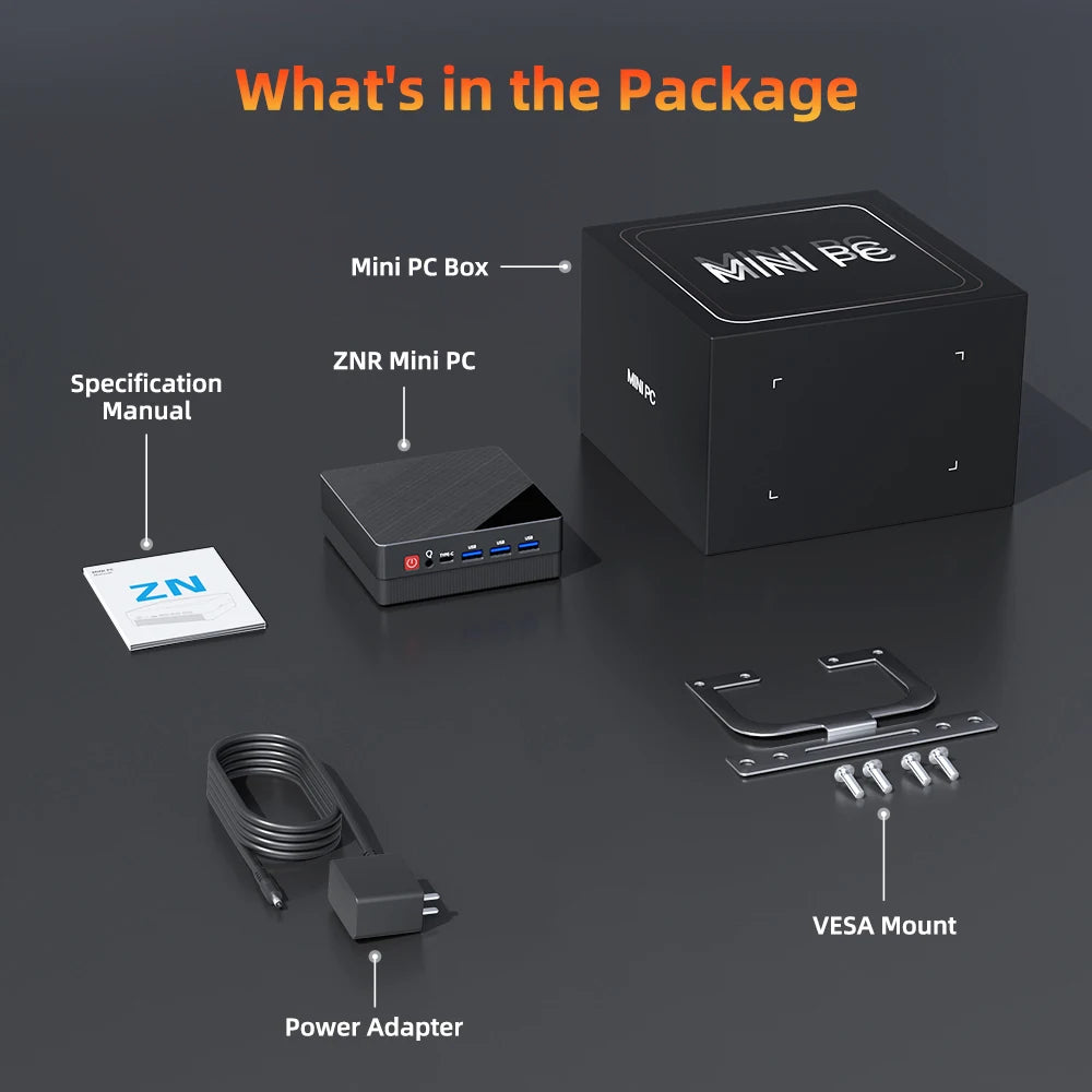TexHoo Mini PC AMD R5 6600H  R7 7730U  R3 4300U Dual HDMI DP Wifi6 WDesktop Gaming Computer Dual network ports
