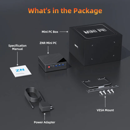 TexHoo Mini PC AMD R5 6600H  R7 7730U  R3 4300U Dual HDMI DP Wifi6 WDesktop Gaming Computer Dual network ports