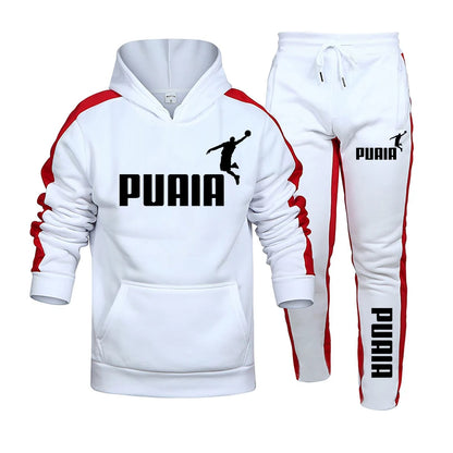 Autumn Winter Popular Mens Tracksuit Hooded Sweatshirts+Jogging Pants Set Daily Gym Outfits Casual Sports High Street Clothing