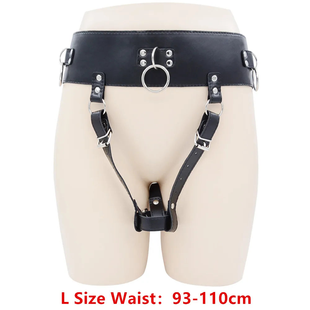 Adjustable Chastity Devices Harness Leather Sexy Belt Female Masturbator Leather Penis Bondage BDSM Restraints Sex Toys Adults