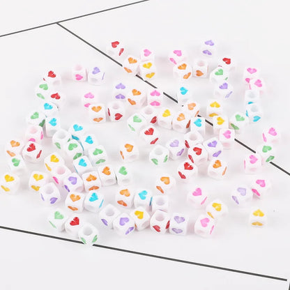 Hot! 100Pcs/Lot 6mm Mixed Many Kinds Acrylic Cube Square Number&Alphabet Letter Beads for Bracelet Necklace Jewelry Making DIY