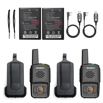 Mini Walkie Talkie RNABAU 16 Channels Professional MT-N1 UHF 400-470MHZ Match Baofeng Two Way Radio