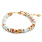 Yhpup Colorful Natural Stone Beads Chain Handmade Bracelet Bangle Waterproof Bohemia Stainless Steel Y2K Trendy Jewelry Gift