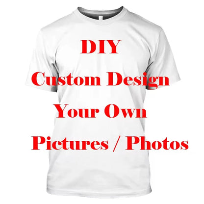 New DIY Pattern T-Shirt For Men Women Personalized Custom 3D Printed T Shirts Summer Casual Short Sleeve O-Neck Tops Street Tees