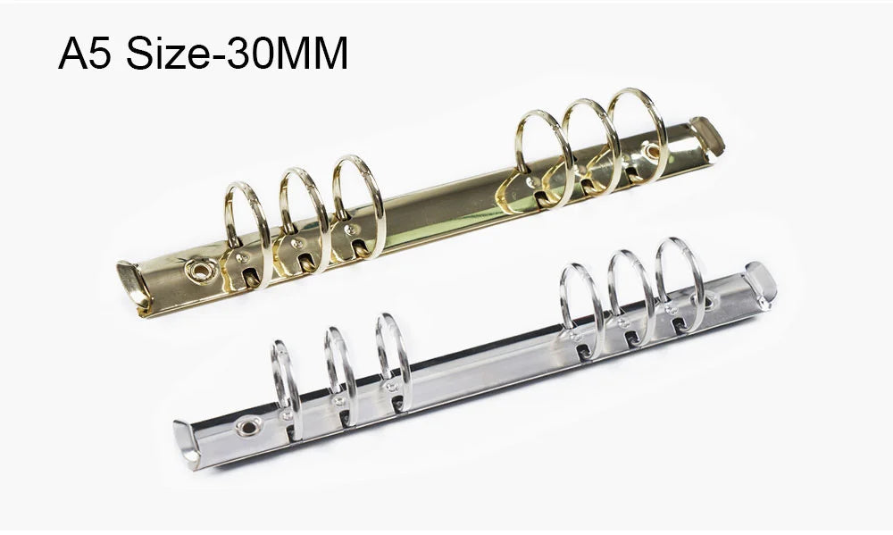 Metal Spiral Rings Binder Clip With 2 Pairs of Screw For Diary Notebook Planner A7 Binder Clip File Folder