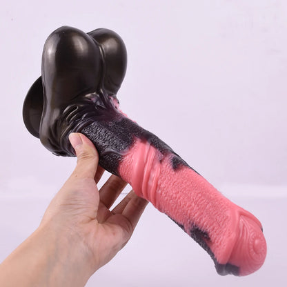 FAAK Silicone Long Penis Fantasy Knot Horse Dildo With Sucker Sex Toys For Women Anal Plug Female Masturbator Adult Games