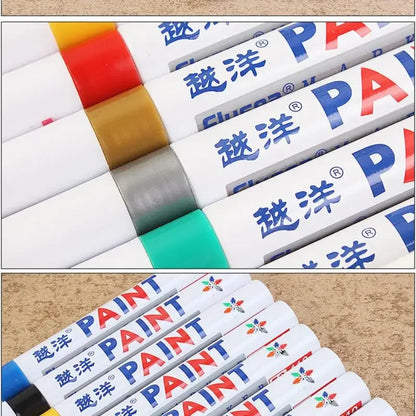 Car Paint Scratches Repair Brush Pen Waterproof Water Paint Marker Pen Car Tire Tread Care Automotive Black White Red Silver
