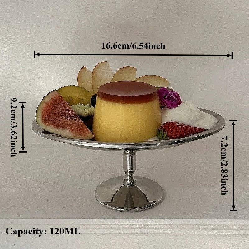 304 Stainless Steel Dessert Cup Ice Cream Cups Salad Goblet Retro High Base Bowl for Fruit Yogurt Snack Dish Bar Dinnerware
