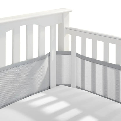 Breathable Mesh Bed Liner 4 Panel Baby Cot Fence Cotton Railing Thicken Bumper One-piece Crib Around Protector Baby Room Decor
