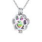 Pet Cremation Jewelry for Dog/Cat Ashes Stainless Steel Paw Print Pendant Necklace Pet Memorial Necklace with Mini Urn Cat/Dog