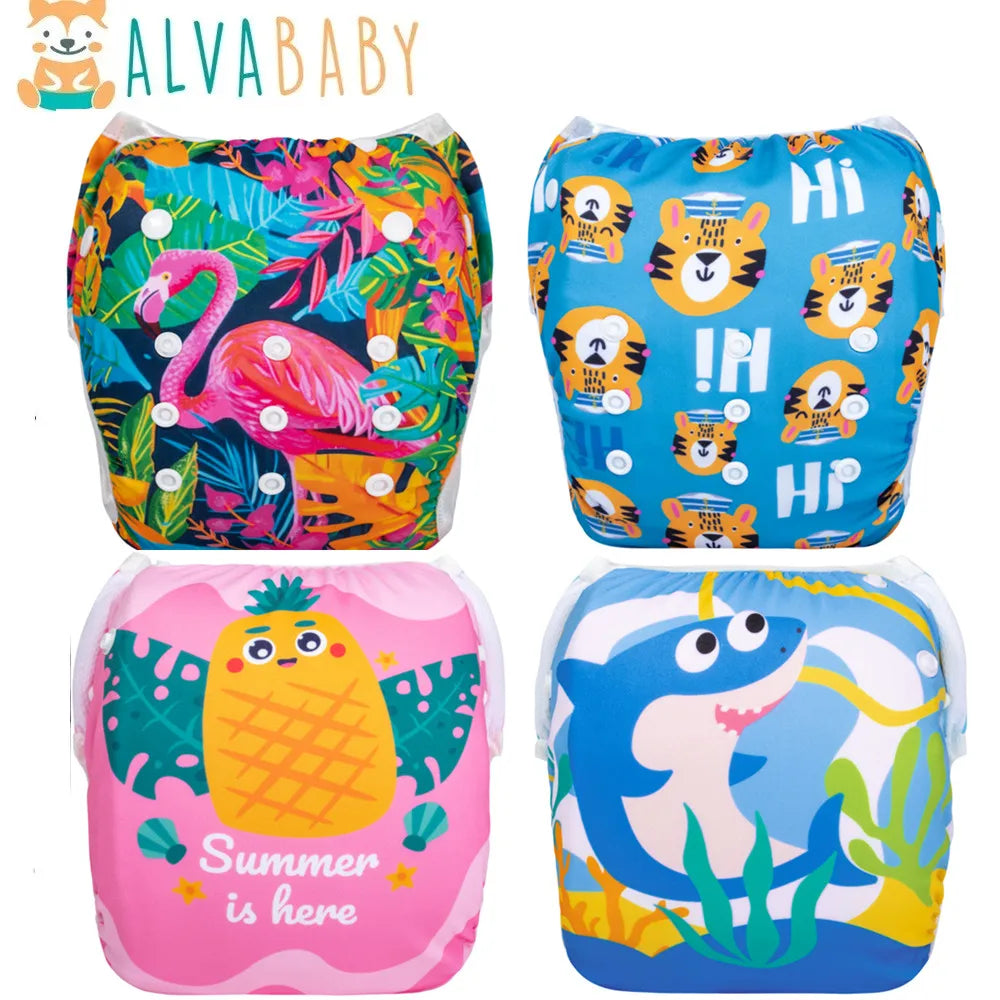 U PICK ALVABABY Swim Diaper Adjustable Swim Nappy for Swimming Lessons Fashion Design Swimming Nappy for Baby Under 8 Months