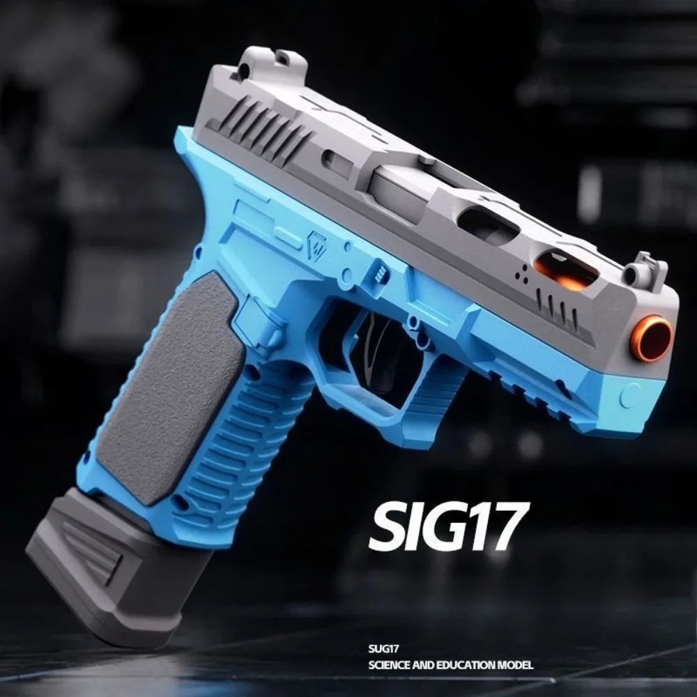 SIG17 Throwing Shell Soft Bullet Toy Gun with Blowback Outdoor Sports CS Game Pistol Launcher Model Birthday Gift