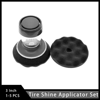 3 Inch Tire Shine Applicator Set Reusable Car & Truck Tire Dressing Applicator 70ML Car Detailing Foam Sponge Pad 1-5 Pcs