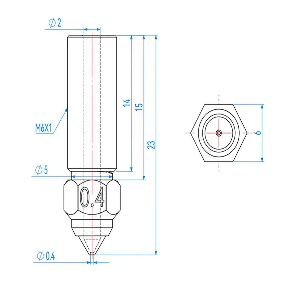 For Creality Ender 3 V3 KE K1/k1 Max Nozzle 0.4 0.6 0.8mm Nozzles Hard Steel Copper Plated Brass Genius Pro Vyper K1 Pro Hotend