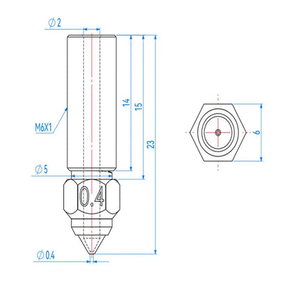 For Creality Ender 3 V3 KE K1/k1 Max Nozzle 0.4 0.6 0.8mm Nozzles Hard Steel Copper Plated Brass Genius Pro Vyper K1 Pro Hotend
