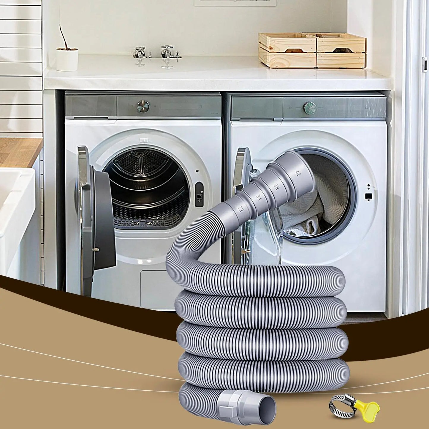 Foldable Caravan Sewer Plumbing Kit with Adjustable Adapter and Clamp Leak-Proof RV Hose Flexible drain hose for motorhomes