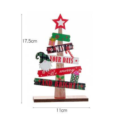 Wooden Christmas Tree Desktop Ornament Santa Claus Merry Christmas Sign Plaque Xmas Decoration for Home 2026 New Years Noel Gift