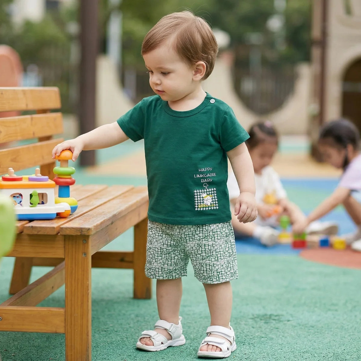Summer Casual Baby Set Dinosaur Style Stripe T-shirt+Shorts 2Pcs Clothes for Boys Girls Soft Cotton Infant Outfit