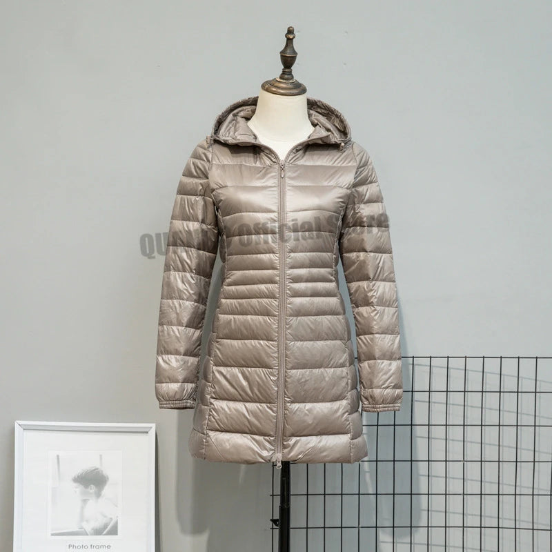 Women Spring/Autumn Ultra Lightweight Quilted Jacket 2023 New Woman Water and Wind-Resistant Big Size women Hoodies coat