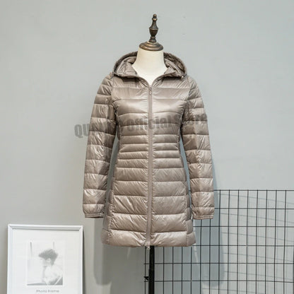 Women Spring/Autumn Ultra Lightweight Quilted Jacket 2023 New Woman Water and Wind-Resistant Big Size women Hoodies coat