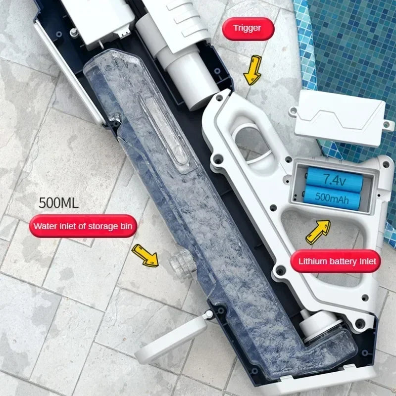 Kids Electric Water Gun Toys Summer Outdoor Beach Pool Garden Fight Games High Pressure Automatic Bursts Watergun Children Gifts