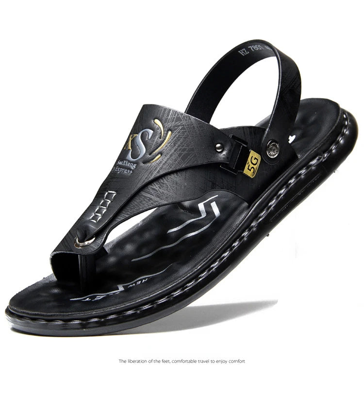 Brand Men's Sandals Summer Soft soled Anti slip Beach Shoes Male  Outdoor comfortable Men slippers Luxury High Quality sandalias