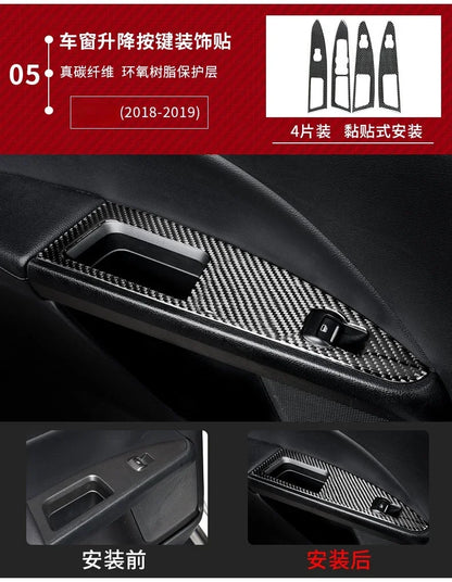 Fit for Ford Fusion Mondeo 2013–2019 Carbon Fiber Style ABS Interior Panel Cover Trim Stickers Car Decor Accessories