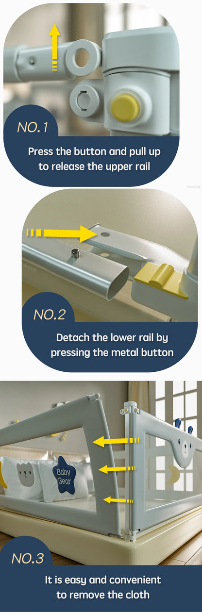 PANGDUBE 1 piece Baby Safety Railing for Children Bed Rail Guard Protective Barrier for Kid Bed Need to Screw Installation