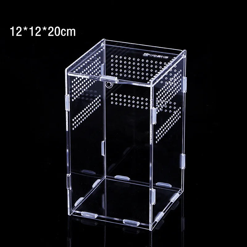 Acrylic Transparent Reptile Terrarium Habitat Breeding Box Reptiles Cage Nano Arboreal Tarantula Enclosure Dearded Dragon Supply