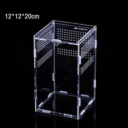Acrylic Transparent Reptile Terrarium Habitat Breeding Box Reptiles Cage Nano Arboreal Tarantula Enclosure Dearded Dragon Supply
